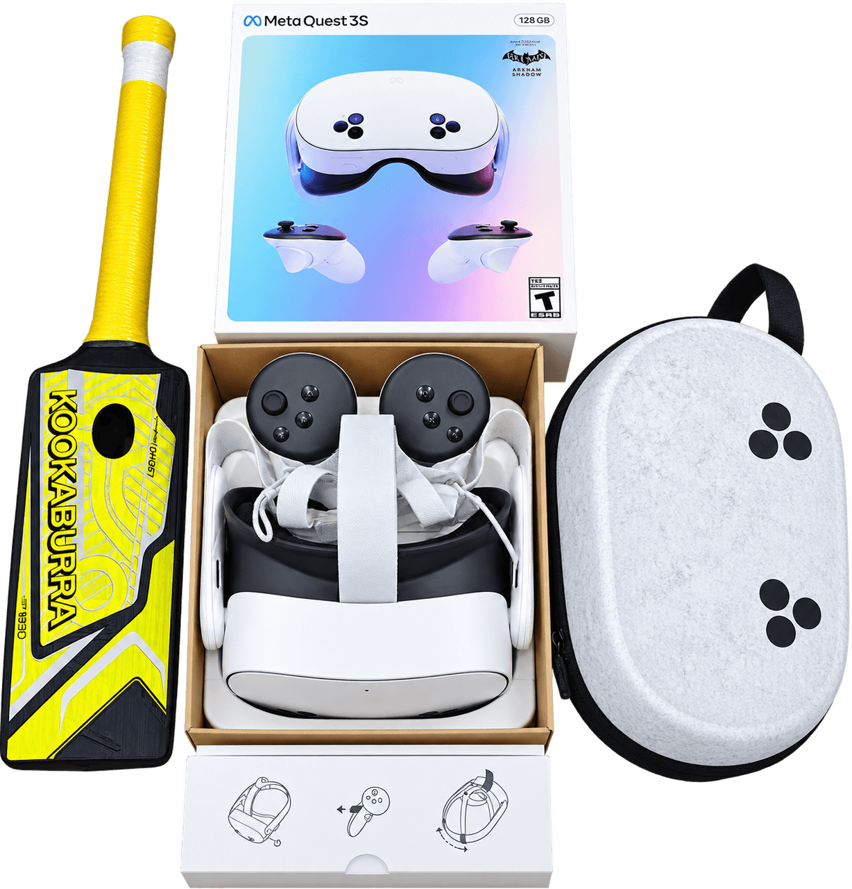 Meta Quest 3S 128GB Bundle (Headset + Latest IB Cricket Bat + Brand New Bag) — view 1