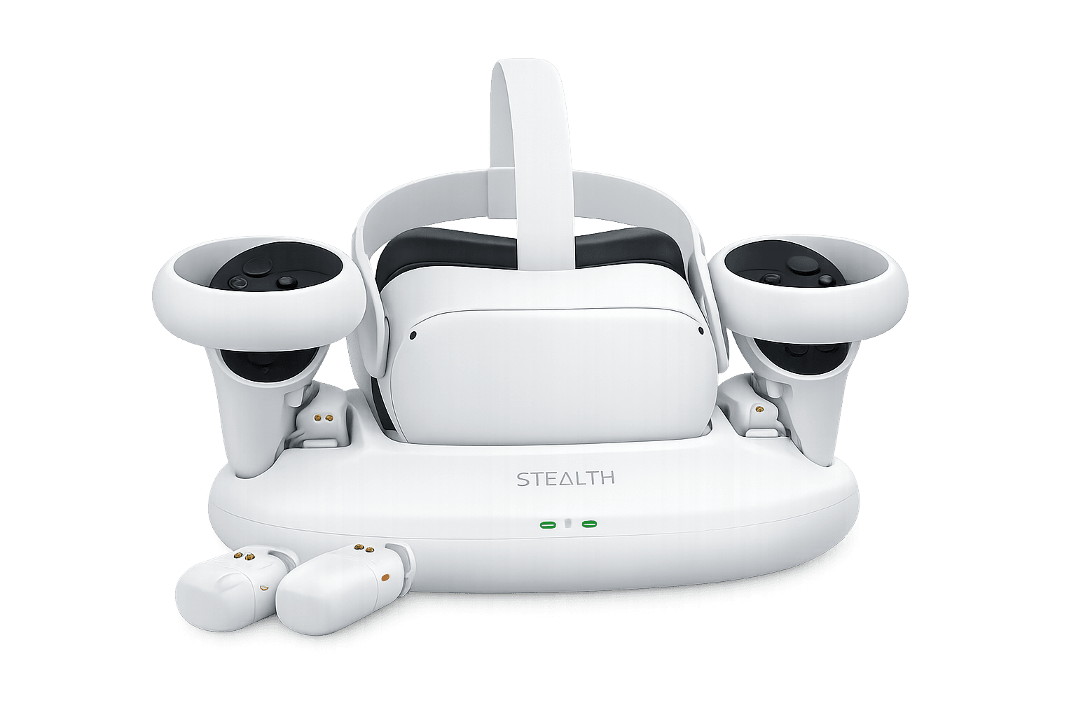 Stealth Storage & Charging Station Compatible with Meta Quest 2, with Dual Drop & Charge Rechargeable Battery Packs — view 1