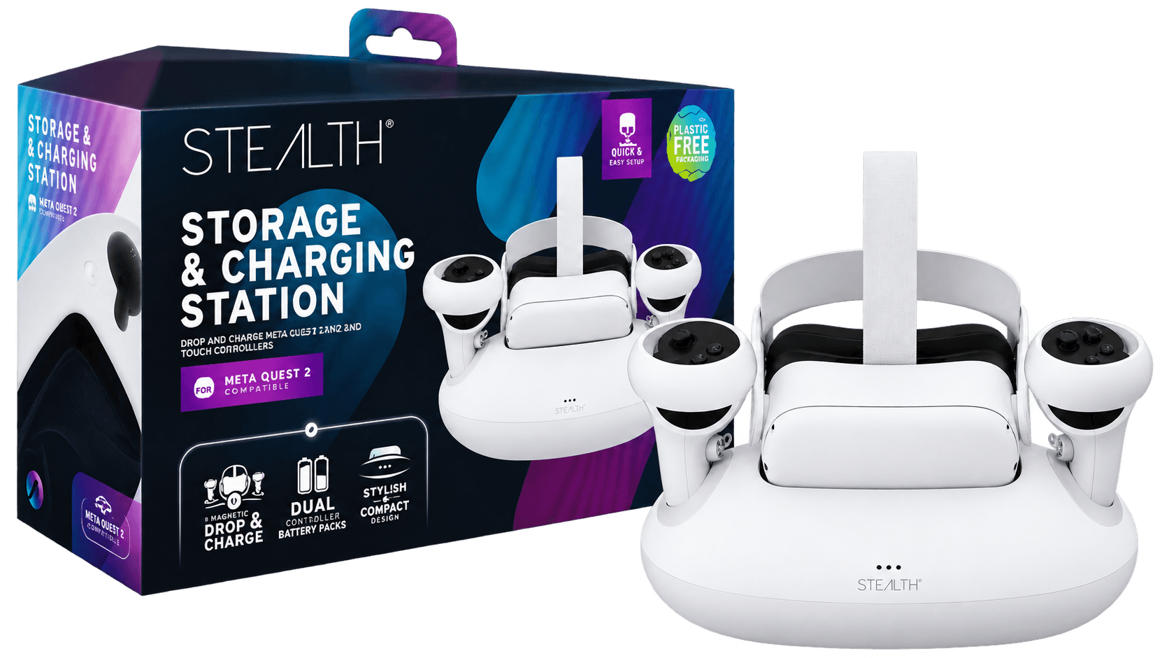 Stealth Storage & Charging Station for Meta Quest 3 – Dual Rechargeable Battery — view 1